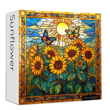 Tachage des tournesols de vitraux puzzle 1000 pièces